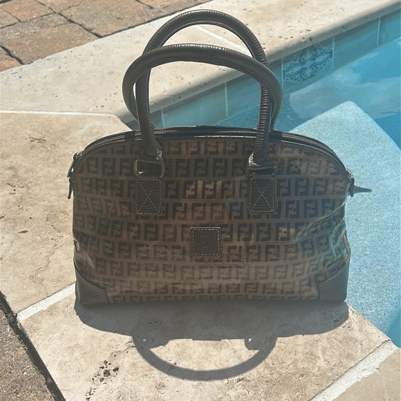 Fendi VINTAGE Zucchino FF Satchel Hand Bag - Picture 12 of 12